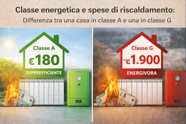 Quanto incide la classe energetica sulle spese di riscaldamento Scopri la differenza tra una casa in classe A e una in classe G